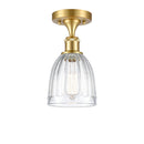 Brookfield Semi-Flush Mount shown in the Satin Gold finish with a Clear shade