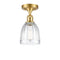 Brookfield Semi-Flush Mount shown in the Satin Gold finish with a Clear shade