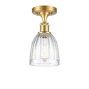 Brookfield Semi-Flush Mount shown in the Satin Gold finish with a Clear shade