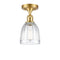 Brookfield Semi-Flush Mount shown in the Satin Gold finish with a Clear shade