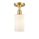 Clymer Semi-Flush Mount shown in the Satin Gold finish with a Matte White shade