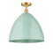 Plymouth Dome Semi-Flush Mount shown in the Satin Gold finish with a Seafoam shade