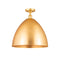 Ballston Dome Semi-Flush Mount shown in the Satin Gold finish with a Satin Gold shade