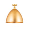 Ballston Dome Semi-Flush Mount shown in the Satin Gold finish with a Satin Gold shade