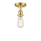 Bare Bulb Semi-Flush Mount shown in the Satin Gold finish