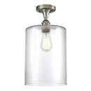 Cobbleskill Semi-Flush Mount shown in the Brushed Satin Nickel finish with a Clear shade