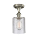 Cobbleskill Semi-Flush Mount shown in the Brushed Satin Nickel finish with a Clear shade