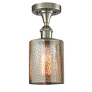 Cobbleskill Semi-Flush Mount shown in the Brushed Satin Nickel finish with a Mercury shade