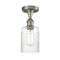 Hadley Semi-Flush Mount shown in the Brushed Satin Nickel finish with a Clear shade