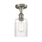 Hadley Semi-Flush Mount shown in the Brushed Satin Nickel finish with a Clear shade