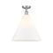 Ballston Cone Semi-Flush Mount shown in the Brushed Satin Nickel finish with a Matte White shade