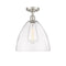 Ballston Dome Semi-Flush Mount shown in the Brushed Satin Nickel finish with a Clear shade