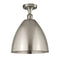 Ballston Dome Semi-Flush Mount shown in the Brushed Satin Nickel finish with a Brushed Satin Nickel shade