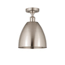 Ballston Dome Semi-Flush Mount shown in the Brushed Satin Nickel finish with a Brushed Satin Nickel shade