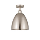 Ballston Dome Semi-Flush Mount shown in the Brushed Satin Nickel finish with a Brushed Satin Nickel shade