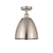 Ballston Dome Semi-Flush Mount shown in the Brushed Satin Nickel finish with a Brushed Satin Nickel shade