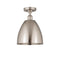 Ballston Dome Semi-Flush Mount shown in the Brushed Satin Nickel finish with a Brushed Satin Nickel shade