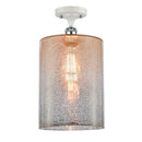 Cobbleskill Semi-Flush Mount shown in the White and Polished Chrome finish with a Mercury shade