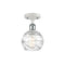 Deco Swirl Semi-Flush Mount shown in the White and Polished Chrome finish with a Clear shade