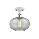 Gorham Semi-Flush Mount shown in the White and Polished Chrome finish with a Charcoal shade