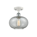 Gorham Semi-Flush Mount shown in the White and Polished Chrome finish with a Charcoal shade