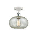 Gorham Semi-Flush Mount shown in the White and Polished Chrome finish with a Mica shade