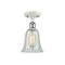 Hanover Semi-Flush Mount shown in the White and Polished Chrome finish with a Mouchette shade