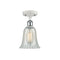 Hanover Semi-Flush Mount shown in the White and Polished Chrome finish with a Mouchette shade