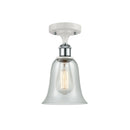 Hanover Semi-Flush Mount shown in the White and Polished Chrome finish with a Fishnet shade