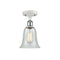 Hanover Semi-Flush Mount shown in the White and Polished Chrome finish with a Fishnet shade