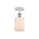 Hadley Semi-Flush Mount shown in the White and Polished Chrome finish with a Matte White shade