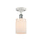 Hadley Semi-Flush Mount shown in the White and Polished Chrome finish with a Matte White shade
