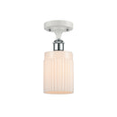 Hadley Semi-Flush Mount shown in the White and Polished Chrome finish with a Matte White shade