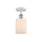 Hadley Semi-Flush Mount shown in the White and Polished Chrome finish with a Matte White shade