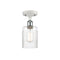 Hadley Semi-Flush Mount shown in the White and Polished Chrome finish with a Clear shade