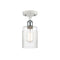 Hadley Semi-Flush Mount shown in the White and Polished Chrome finish with a Clear shade
