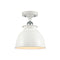 Adirondack Semi-Flush Mount shown in the White and Polished Chrome finish with a Glossy White shade