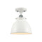 Adirondack Semi-Flush Mount shown in the White and Polished Chrome finish with a Glossy White shade