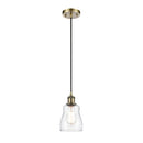 Ellery Mini Pendant shown in the Antique Brass finish with a Clear shade