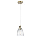 Brookfield Mini Pendant shown in the Antique Brass finish with a Clear shade