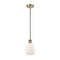 Eaton Mini Pendant shown in the Antique Brass finish with a Matte White shade