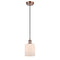 Cobbleskill Mini Pendant shown in the Antique Copper finish with a Matte White shade