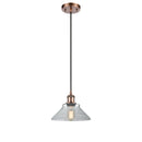 Orwell Mini Pendant shown in the Antique Copper finish with a Clear shade