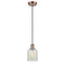 Caledonia Mini Pendant shown in the Antique Copper finish with a Mouchette shade