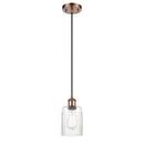 Hadley Mini Pendant shown in the Antique Copper finish with a Clear shade