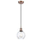 Waverly Mini Pendant shown in the Antique Copper finish with a Clear shade