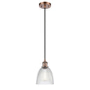 Castile Mini Pendant shown in the Antique Copper finish with a Clear shade