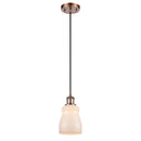 Ellery Mini Pendant shown in the Antique Copper finish with a White shade