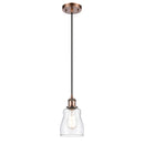 Ellery Mini Pendant shown in the Antique Copper finish with a Clear shade