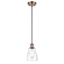 Ellery Mini Pendant shown in the Antique Copper finish with a Seedy shade